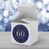 Sapphire Blue Bokeh freut sich auf 60 Jahre Geburt Runder Aufkleber