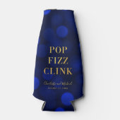 Sapphire Blue Bokeh Imitate Gold Pop Fizz Clink Flaschenkühler (Vorderseite)
