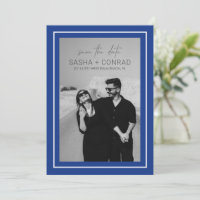Sapphire Blue Bold Border Foto Moderne Hochzeit