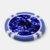 Sapphire Blue Diamond Gem Stone Poker Chip Strip (Einzeln)