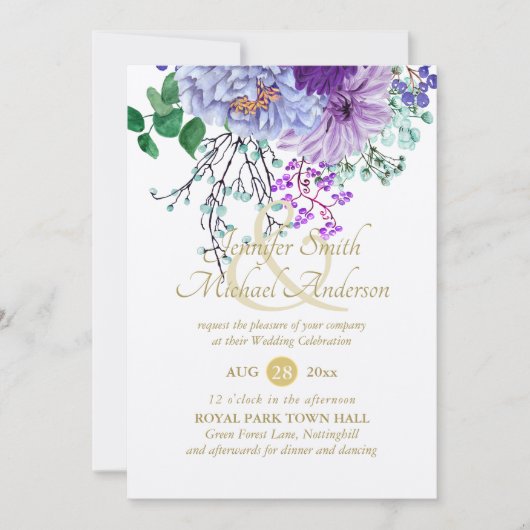 Sapphire Blue Floral Bouquet Wedding (Vorderseite)