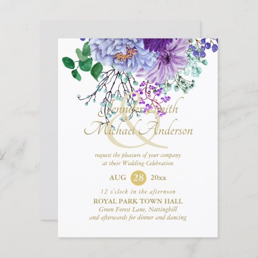 Sapphire Blue Floral Bouquet Wedding (Vorne/Hinten)