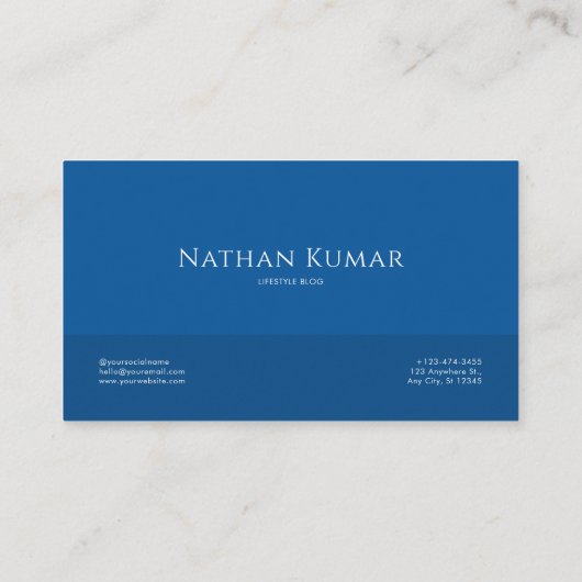 Sapphire Blue Floral Modern Geometric Ocean Visitenkarte (Rückseite)