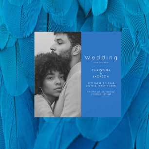 Sapphire Blue Foto Save the Date Magneteinladung