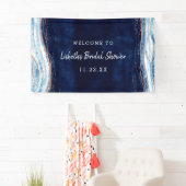 Sapphire Blue Geode Slice Brautparty Willkommen Banner (Insitu)