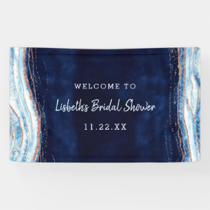 Sapphire Blue Geode Slice Brautparty Willkommen Banner