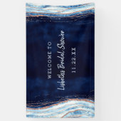 Sapphire Blue Geode Slice Brautparty Willkommen Banner (Vertikal)