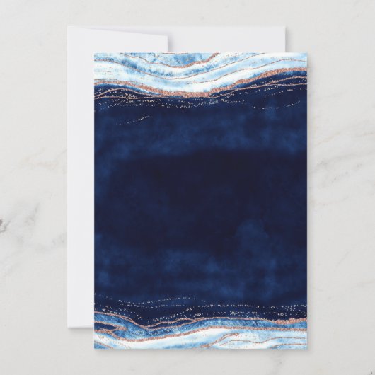 Sapphire Blue Geode Slice Couple's Polterabend Einladung (Rückseite)