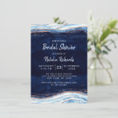 Sapphire Blue Geode Slice Wedding Brautparty Einladung (Stehend Vorderseite)