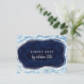 Sapphire Blue Geode Slice Wedding Meal Choice UAWG Postkarte (Stehend Vorderseite)