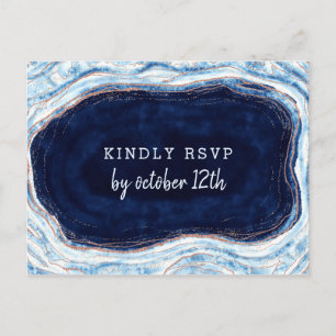 Sapphire Blue Geode Slice Wedding Meal Choice UAWG Postkarte