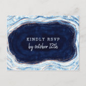 Sapphire Blue Geode Slice Wedding Meal Choice UAWG Postkarte (Vorderseite)