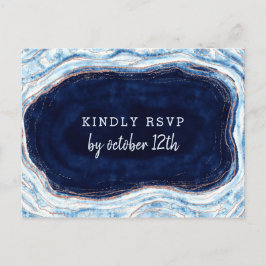 Sapphire Blue Geode Slice Wedding Meal Choice UAWG Postkarte