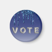 Sapphire Blue Glitter Drip Magnet (Vorne)