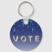 Sapphire Blue Glitter Drip Schlüsselanhänger (Vorderseite)