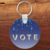 Sapphire Blue Glitter Drip Schlüsselanhänger (Rückseite)