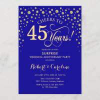 Sapphire Blue Gold Überraschung 45 Jahre Party