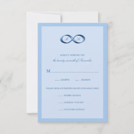 Sapphire Blue Infinity Hand Clasp Wedding RSVP Karte