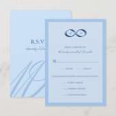 Sapphire Blue Infinity Hand Clasp Wedding RSVP Karte (Vorne/Hinten)