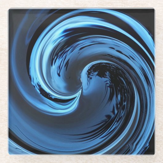 Sapphire Blue Island Wave Glasuntersetzer (Vorderseite)