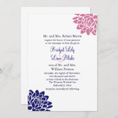 Sapphire Blue Lotus Blume Hochzeit Einladung 2 (Vorne/Hinten)