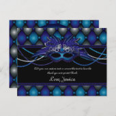 Sapphire Blue, Masquerade Dankeskarten Postkarte (Vorne/Hinten)