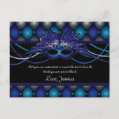 Sapphire Blue, Masquerade Dankeskarten Postkarte (Vorderseite)