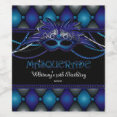 Sapphire Blue, Masquerade Party Weinetikett (Einzelnes Label)