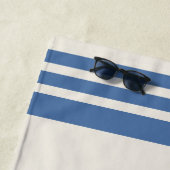 Sapphire Blue Minimalistisch Stripe Individuelle N Strandtuch (Beispiel)