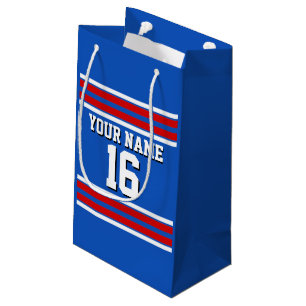 Sapphire Blue mit Red White Stripes Team Jersey Kleine Geschenktüte