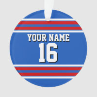 Sapphire Blue mit Red White Stripes Team Jersey