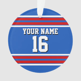 Sapphire Blue mit Red White Stripes Team Jersey Ornament