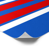 Sapphire Blue mit Red White Stripes Team Jersey Poster (Ecke)