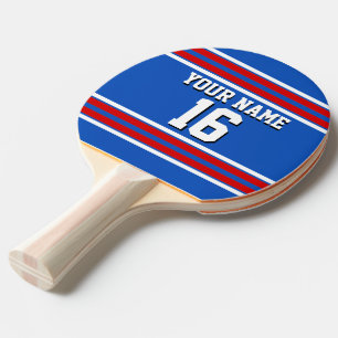 Sapphire Blue mit Red White Stripes Team Jersey Tischtennis Schläger