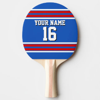 Sapphire Blue mit Red White Stripes Team Jersey Tischtennis Schläger