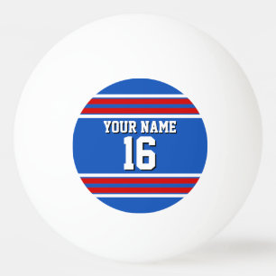 Sapphire Blue mit Red White Stripes Team Jersey Tischtennisball