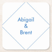 Sapphire Blue Modern Wedding Rechteckiger Pappuntersetzer (Vorderseite)