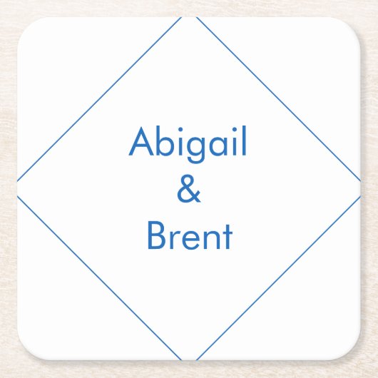 Sapphire Blue Modern Wedding Rechteckiger Pappuntersetzer (Vorderseite)