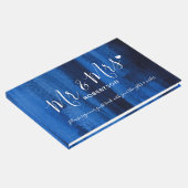 Sapphire Blue Moderne Kunst maßgeschneiderte Hochz Gästebuch (Ecke)