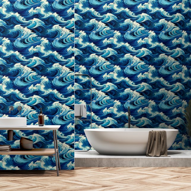 Sapphire Blue Ocean Tapete (Badezimmer)