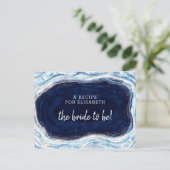 Sapphire Blue Rose Geode Brie zu Rezept Card Ankündigungspostkarte (Stehend Vorderseite)