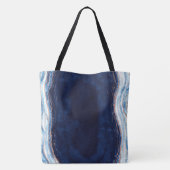 Sapphire Blue Rose Gold Geode Agate Bridesmaid Tasche (Rückseite)