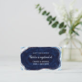 Sapphire Blue Rose Gold Geode Showroom - Registrie Begleitkarte (Stehend Vorderseite)