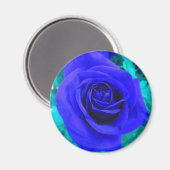Sapphire Blue Rose Magnet (Vorderseite/Rückseite)