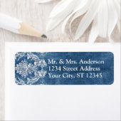 Sapphire Blue Rustic Damask Muster Hochzeit (Insitu)