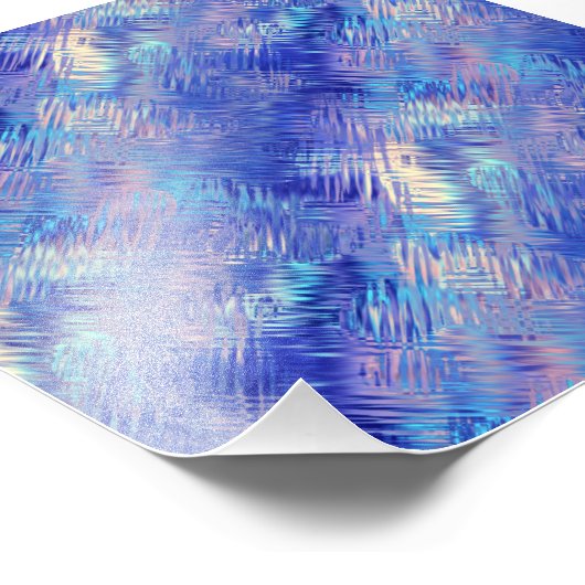 Sapphire Blue Scribbled Texture Fotodruck (Ecke)