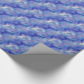 Sapphire Blue Scribbled Texture Geschenkpapier (Ecke)