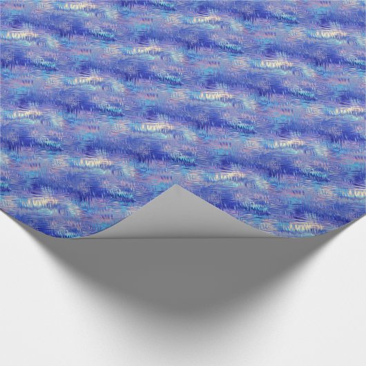Sapphire Blue Scribbled Texture Geschenkpapier (Ecke)