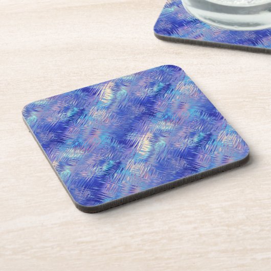 Sapphire Blue Scribbled Texture Getränkeuntersetzer (Linke Seite)