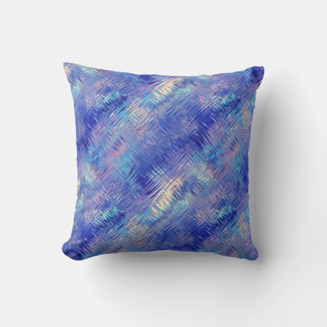 Sapphire Blue Scribbled Texture Kissen (Vorderseite)